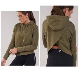Gymshark Cross Back Hoodie with Split Back - Green